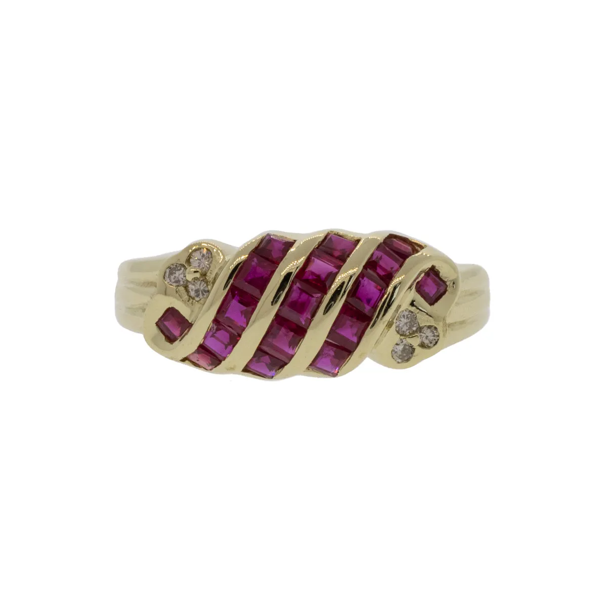 Twisted Ruby Cocktail Ring