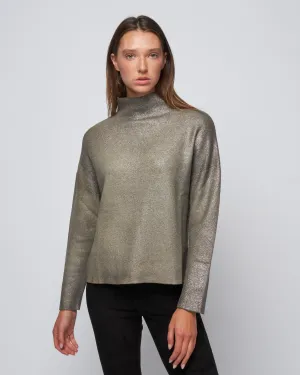 ultralight needle stitched high neck pullover - mushroom   lamina canna di fucile