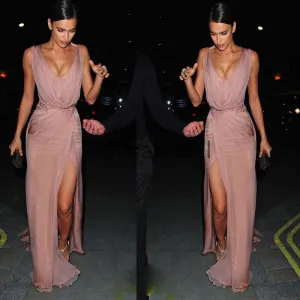 Unique Design Chiffon Cheap Modest Sleeveless Long Formal Elegant Prom Dresses PD1923