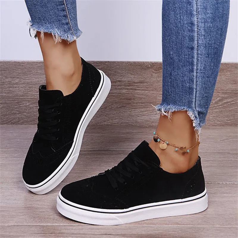 Unique Splicing Round Toe Lace Up Low Top Loafers for Women