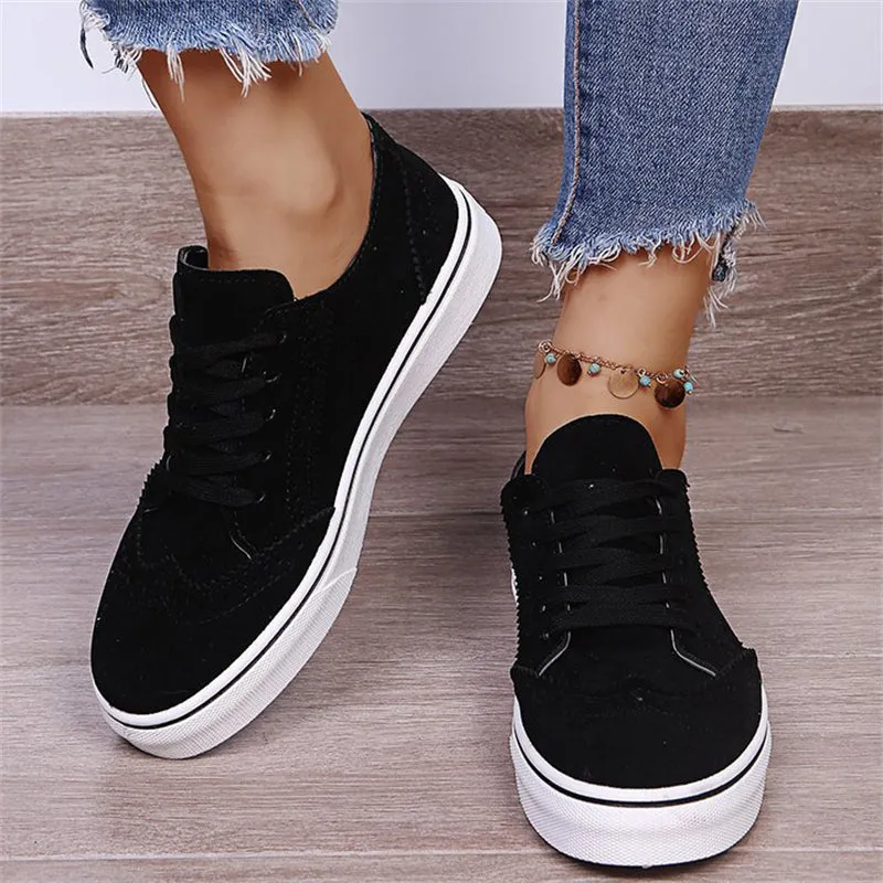 Unique Splicing Round Toe Lace Up Low Top Loafers for Women