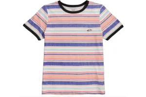 Vans Women's Override Ringer Tee Coral Multi Stripe