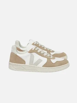 VEJA V-10 Chromefree Leather - Extra White Natural Sahara