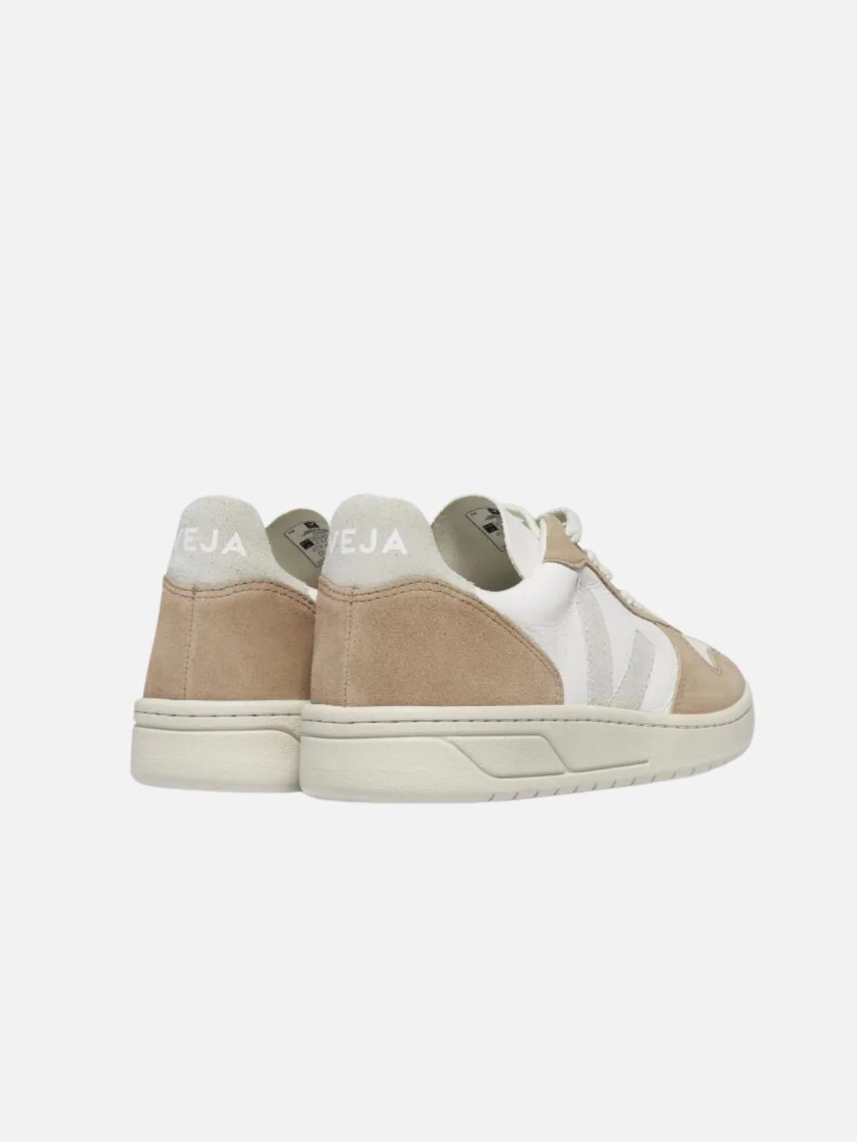 VEJA V-10 Chromefree Leather - Extra White Natural Sahara