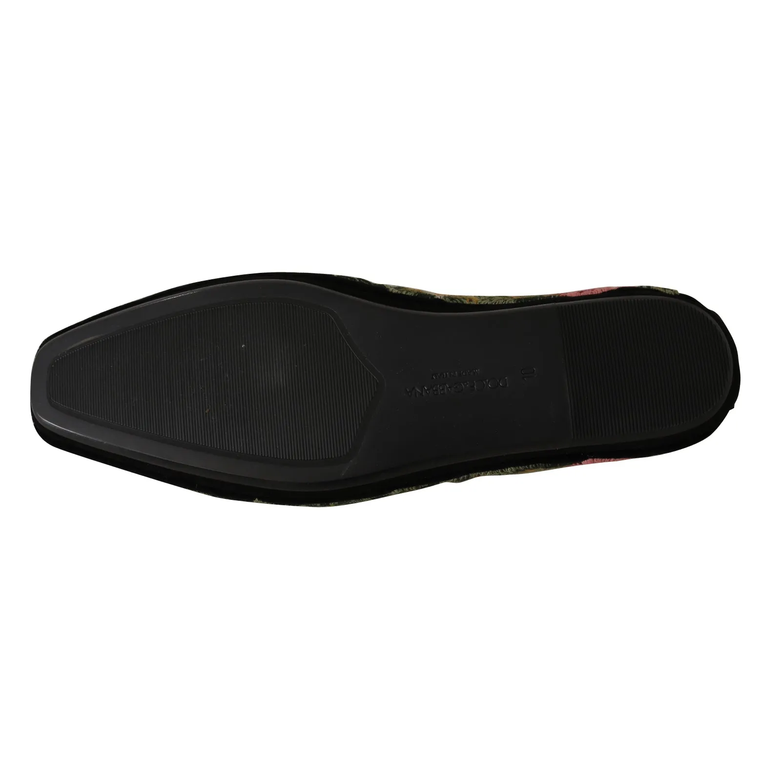 Velvet Ricamo Floral Slides Loafers