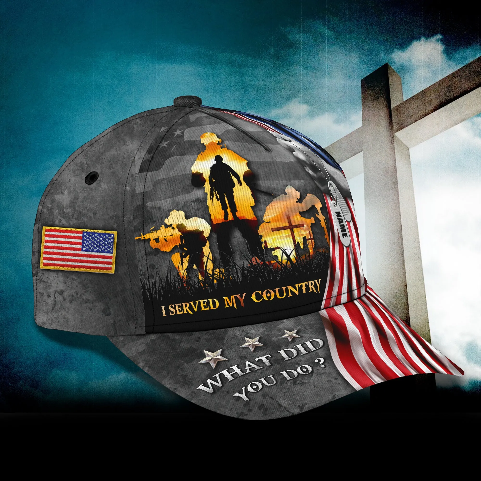 Veteran 3d - Personalized Name Cap - Htl