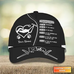 Veterinarian Hourly Rate Veterinarian Uniform Black Personalized Name 3D Cap 706  NA93
