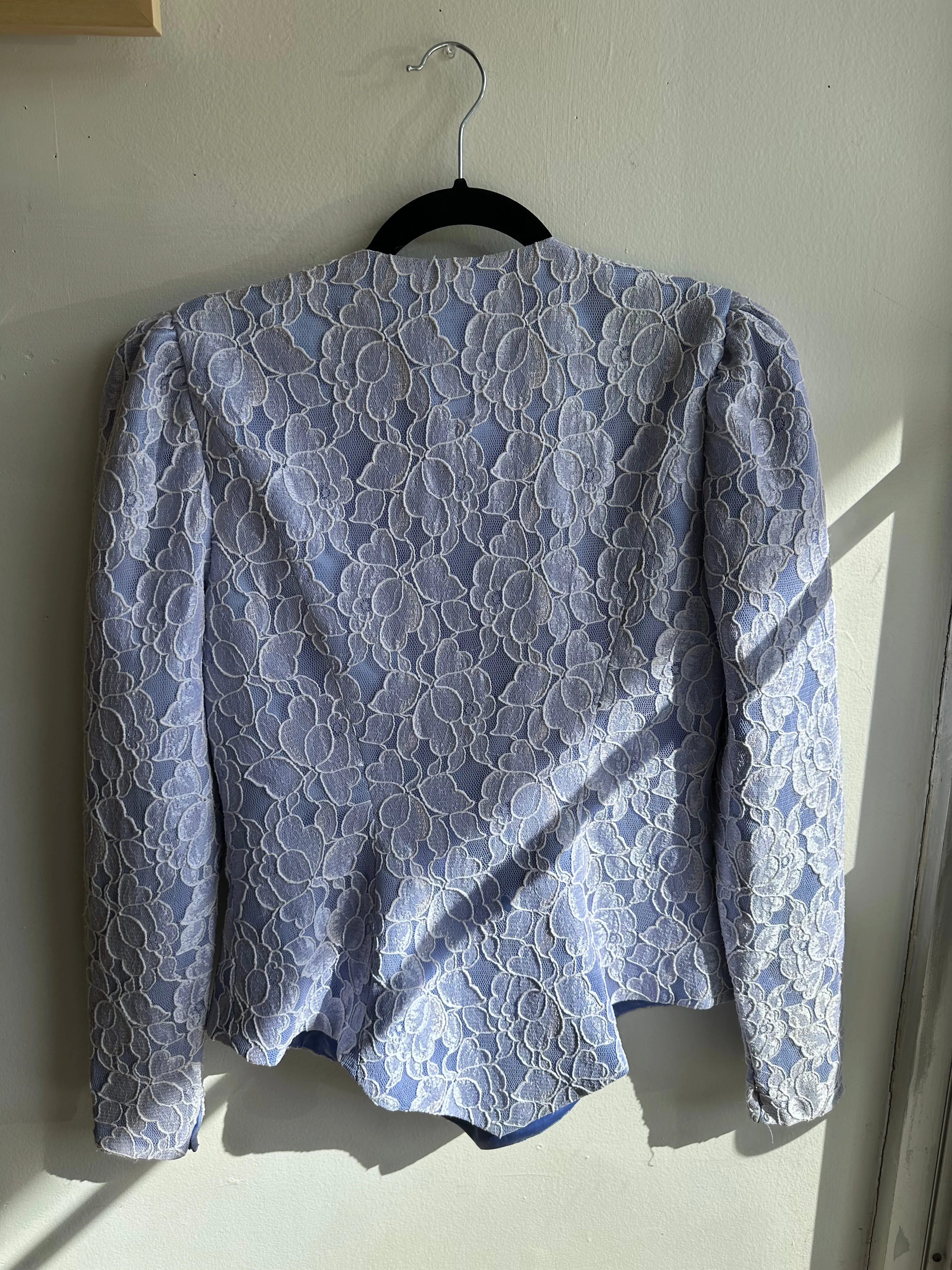 Vintage 1980s Purple Lace Blazer | Size Medium