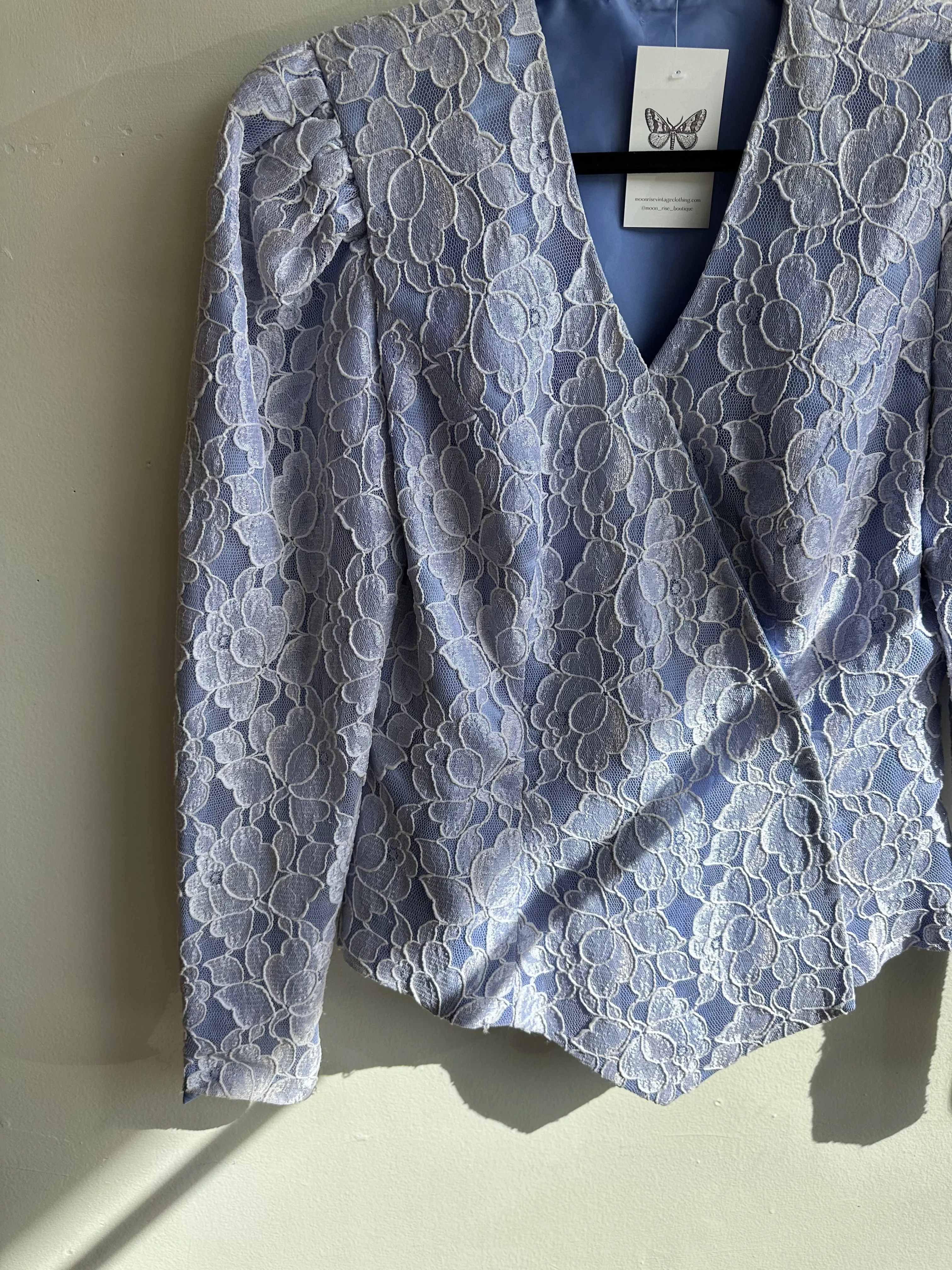 Vintage 1980s Purple Lace Blazer | Size Medium