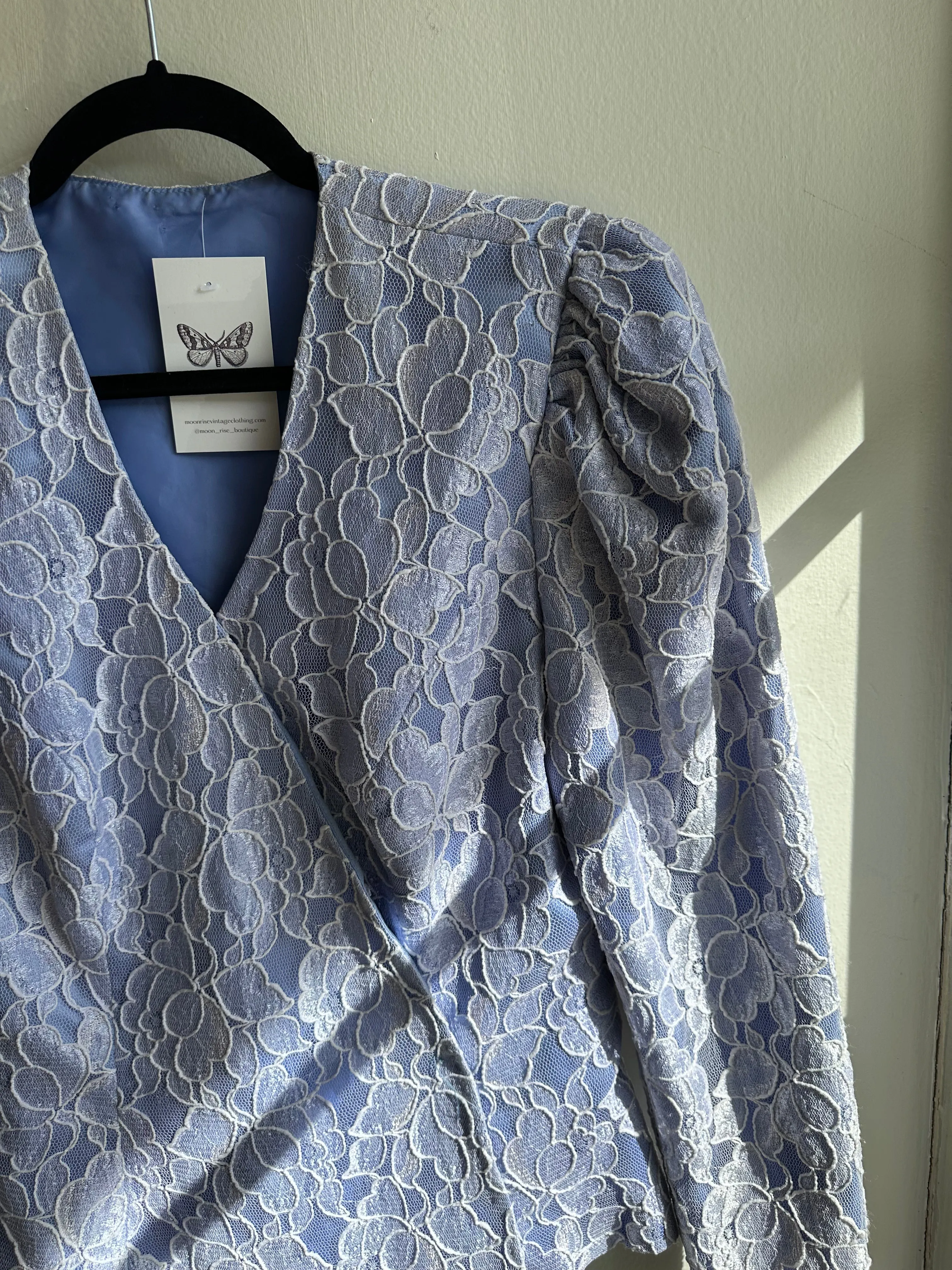 Vintage 1980s Purple Lace Blazer | Size Medium
