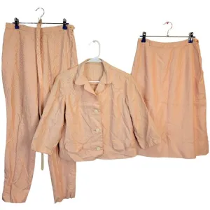 Vintage 60s Suit Set Women 8 Medium Blazer Jacket Skirt Straight Pants Spring M