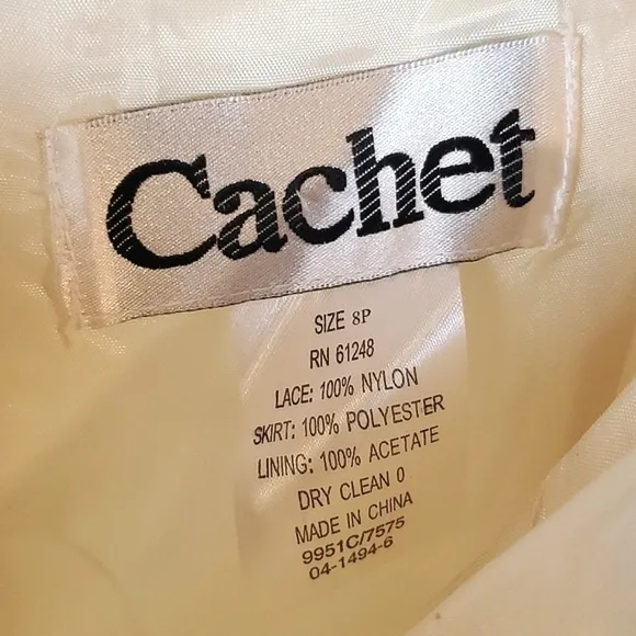 Vintage 90s Cachet Cream Lace Formal Dress