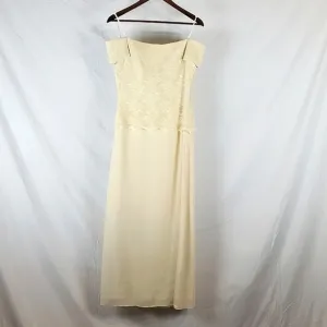 Vintage 90s Cachet Cream Lace Formal Dress