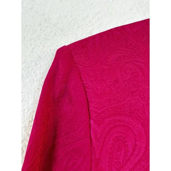 Vintage Adrianna Papell Silk Jacket Womens Sz 8 Pink Baroque Art to Wear Evening