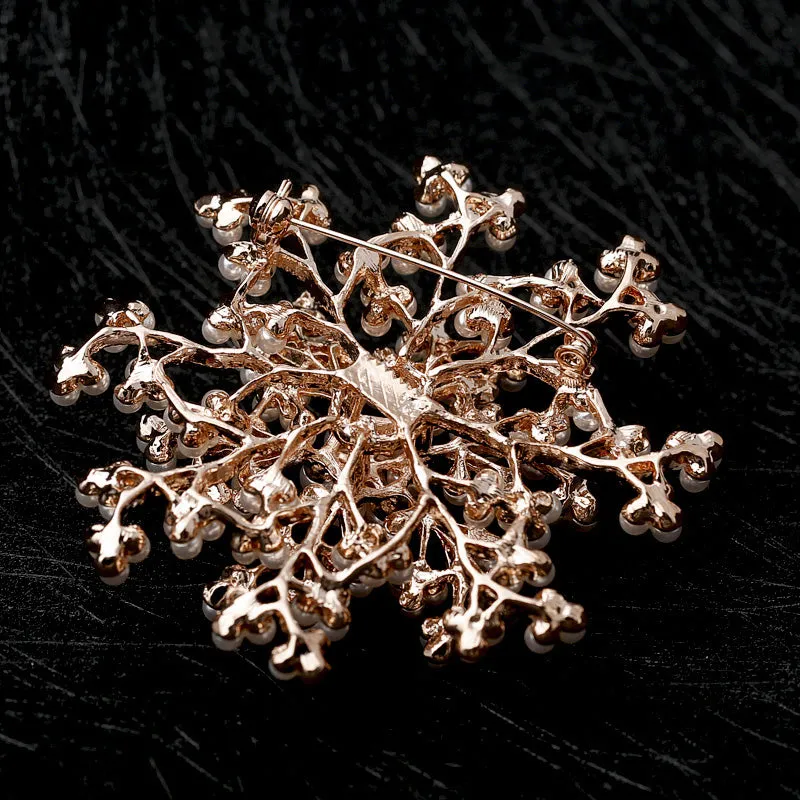 Vintage Alloy Imitation Pearl Crystal Brooch Pins