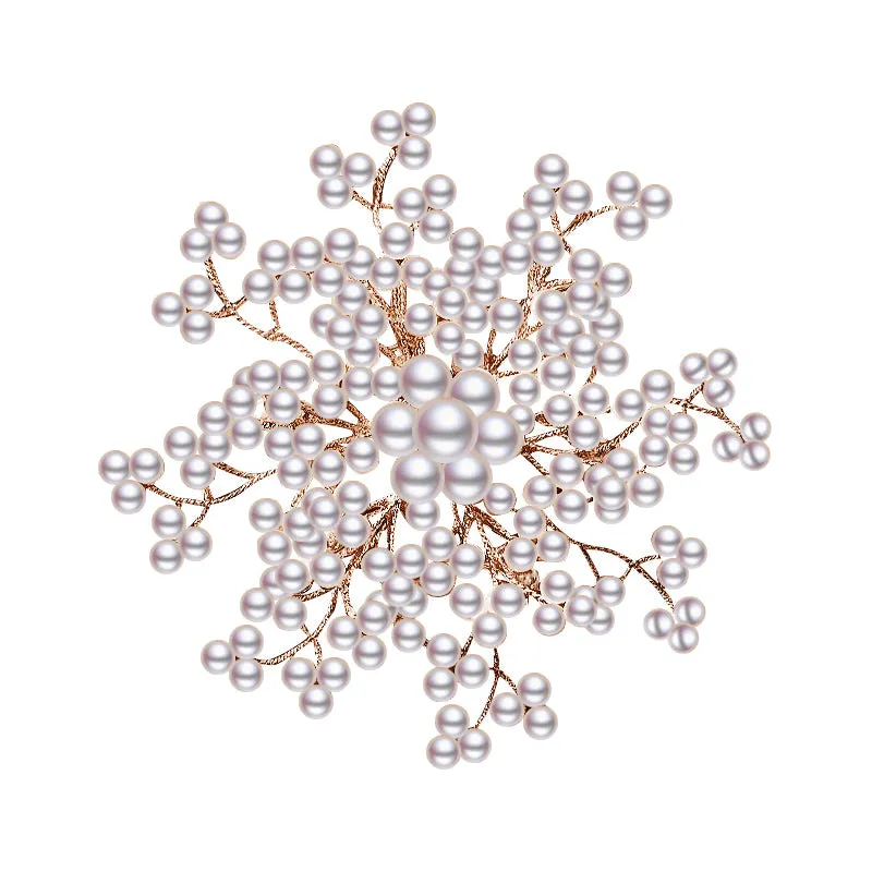 Vintage Alloy Imitation Pearl Crystal Brooch Pins