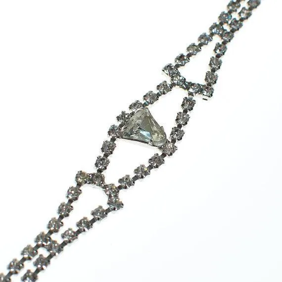 Vintage Art Deco Rhinestone Diamond Look Bracelet