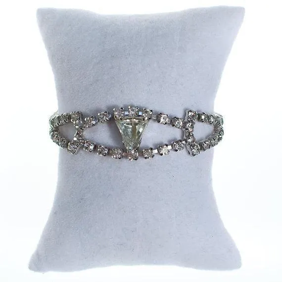 Vintage Art Deco Rhinestone Diamond Look Bracelet