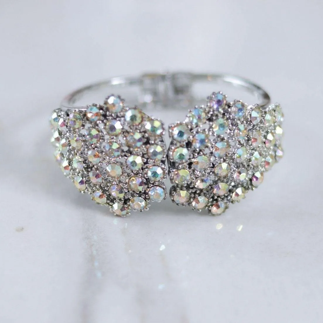 Vintage Aurora Borealis Clamper Bracelet