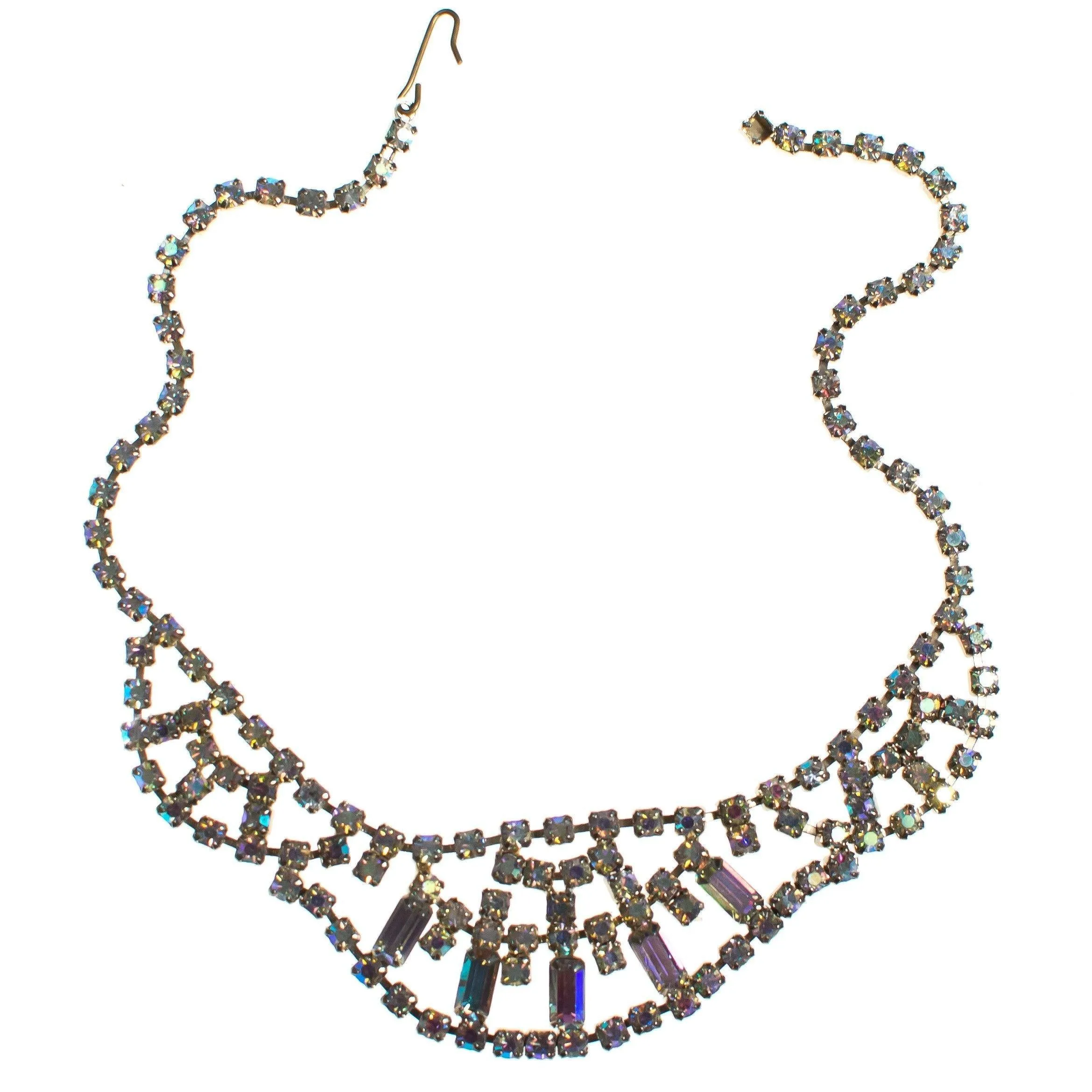 Vintage Aurora Borealis Iridescent Crystal Necklace