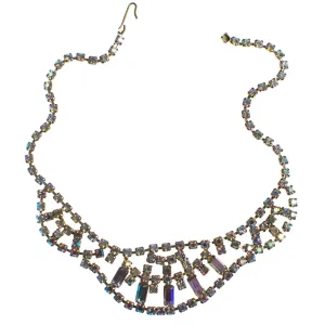Vintage Aurora Borealis Iridescent Crystal Necklace