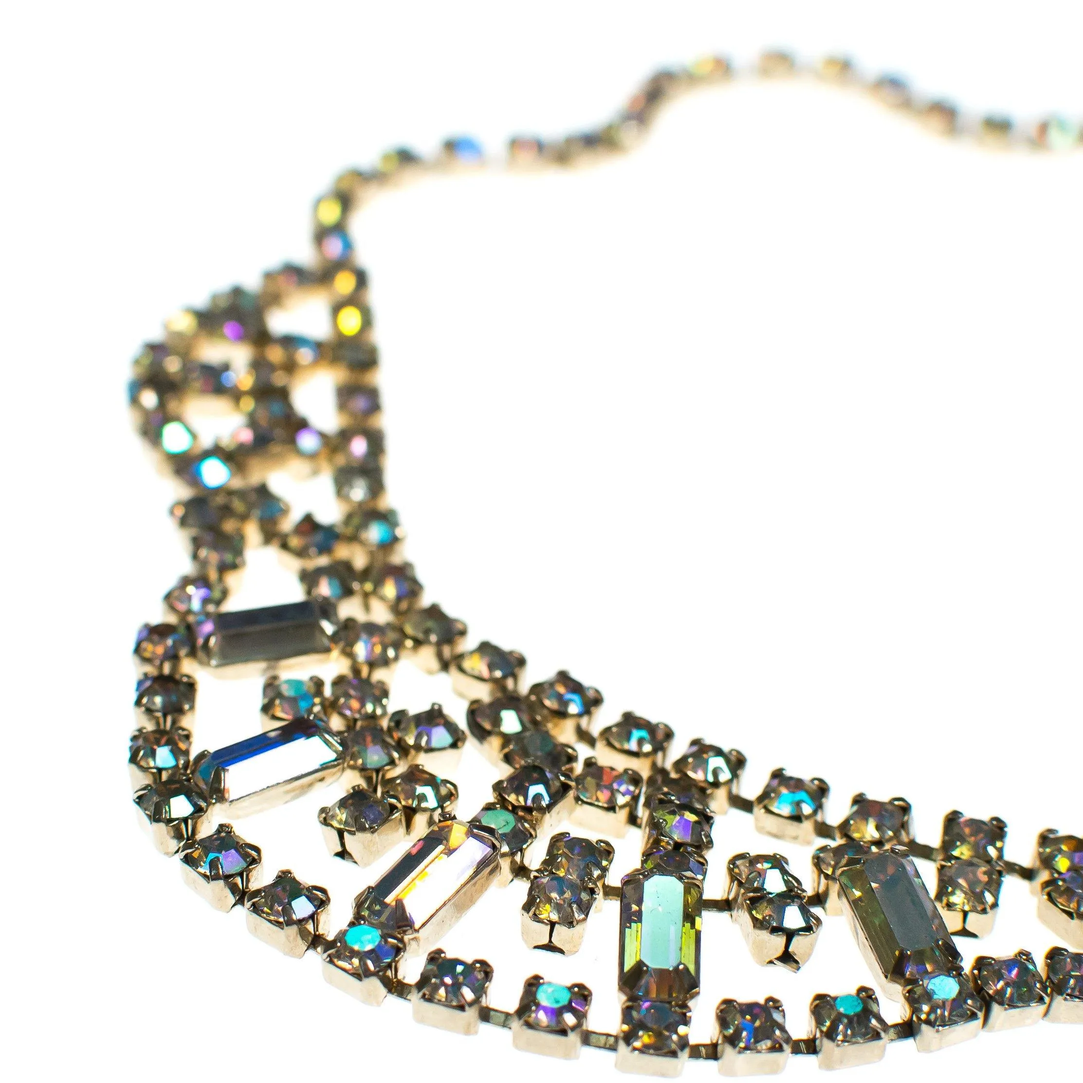 Vintage Aurora Borealis Iridescent Crystal Necklace