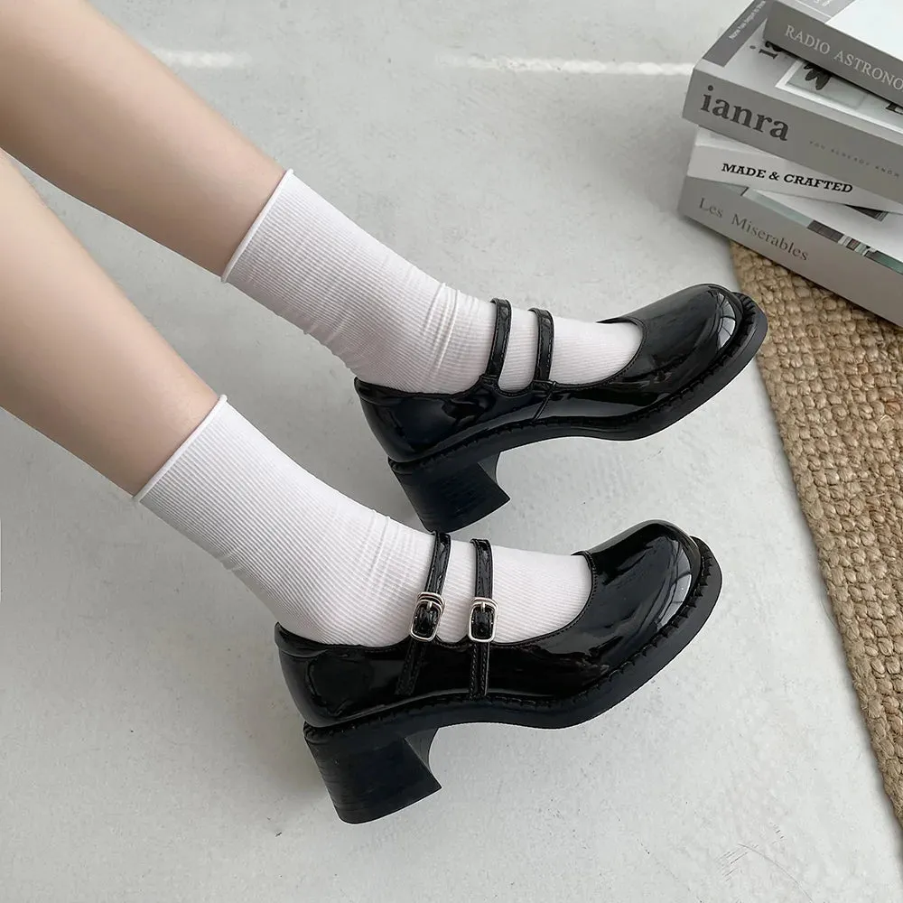 VINTAGE BLACK LEATHER SHOES YC82840