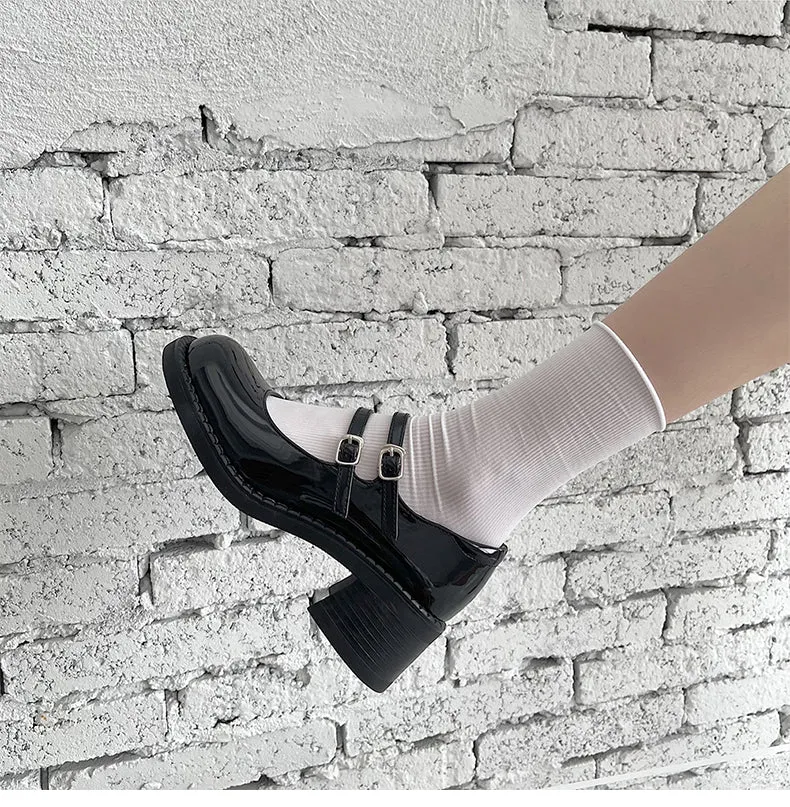 VINTAGE BLACK LEATHER SHOES YC82840