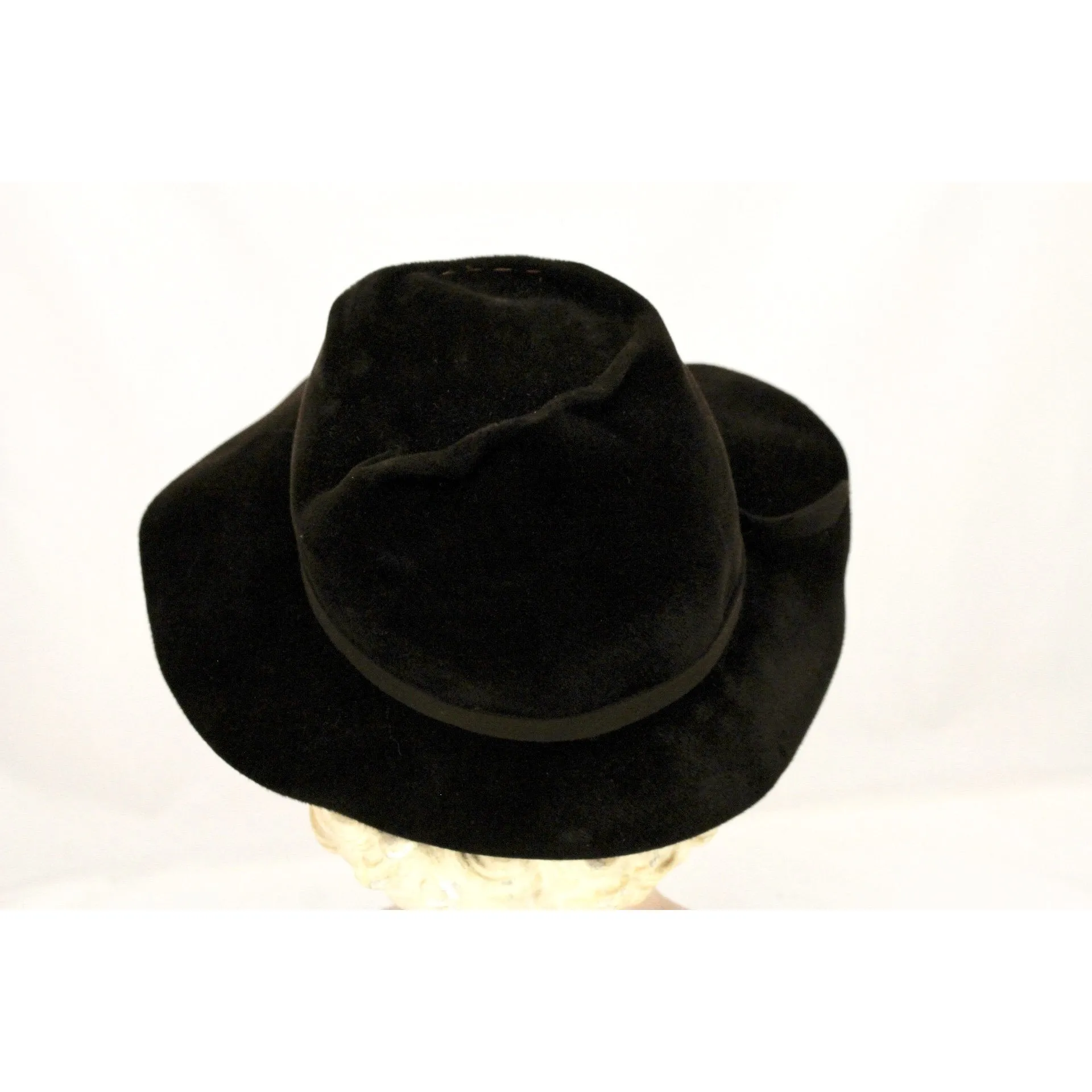 Vintage Dobbs Fedora Deep Brown Womens 1940s Casablanca 7 1/4