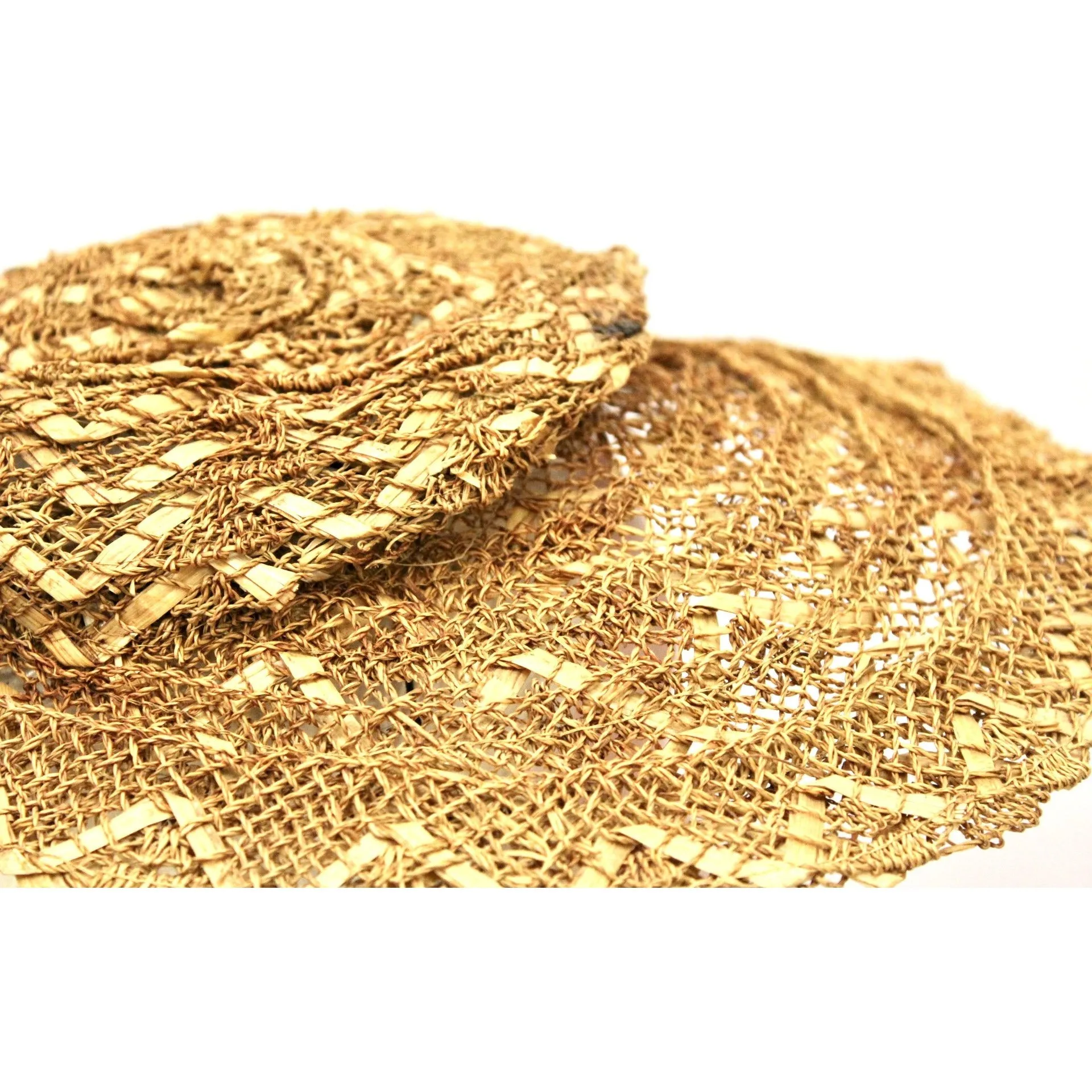 Vintage Gage Wide Brimmed Straw Hat Natural Open Weave 1930s O/S Guernsey Pie