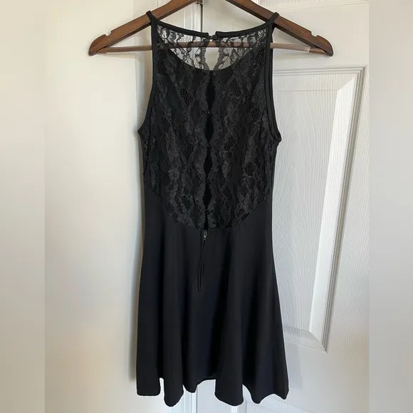 Vintage Jessica McClintock Gunne Sax 90s Y2K Black Lace Mini Dress Prom XS 0 00