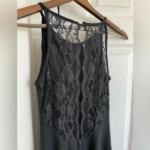 Vintage Jessica McClintock Gunne Sax 90s Y2K Black Lace Mini Dress Prom XS 0 00