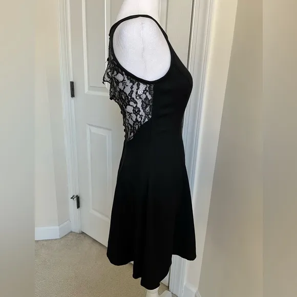 Vintage Jessica McClintock Gunne Sax 90s Y2K Black Lace Mini Dress Prom XS 0 00