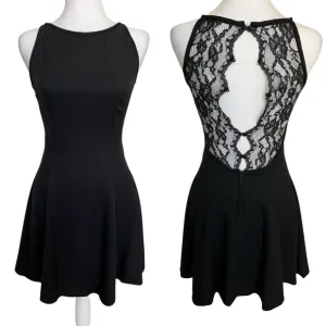 Vintage Jessica McClintock Gunne Sax 90s Y2K Black Lace Mini Dress Prom XS 0 00