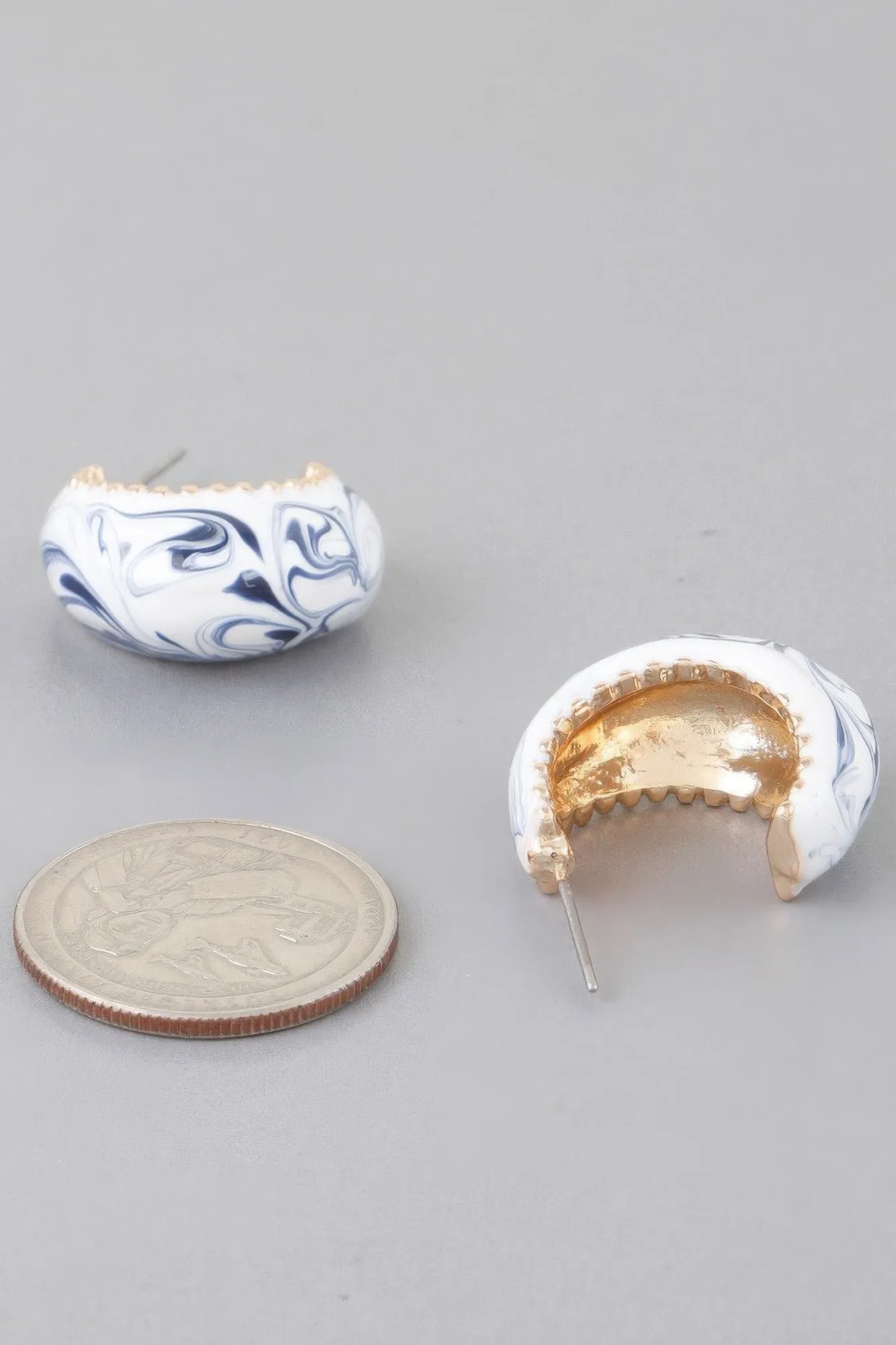 Vintage Marble Swirl Hoop Earrings