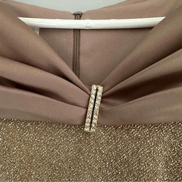 Vintage Patra gorgeous Gold and brown sparkle evening formal gown