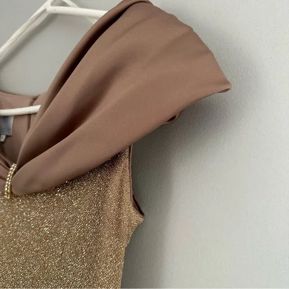 Vintage Patra gorgeous Gold and brown sparkle evening formal gown