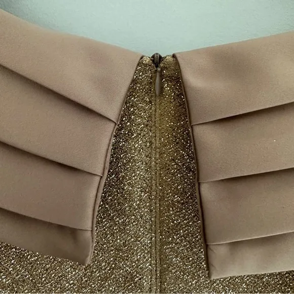 Vintage Patra gorgeous Gold and brown sparkle evening formal gown