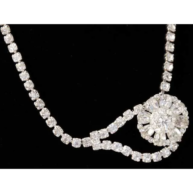 Vintage Paul Michael Rhinestone Necklace & Ears 1950S
