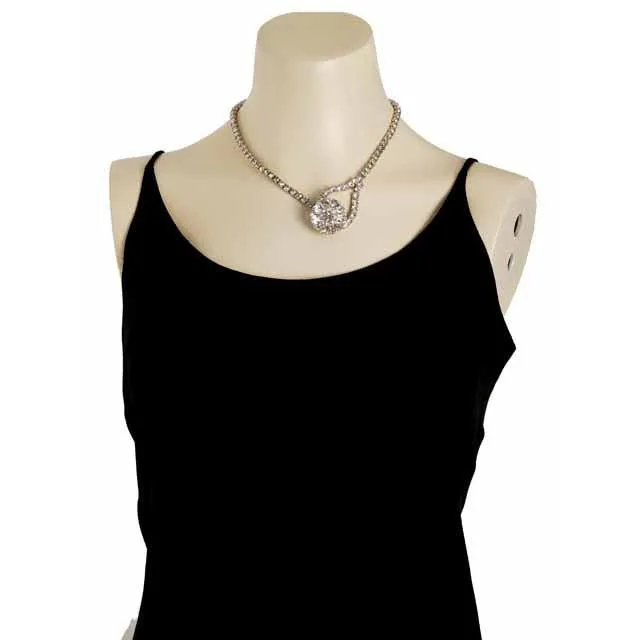 Vintage Paul Michael Rhinestone Necklace & Ears 1950S