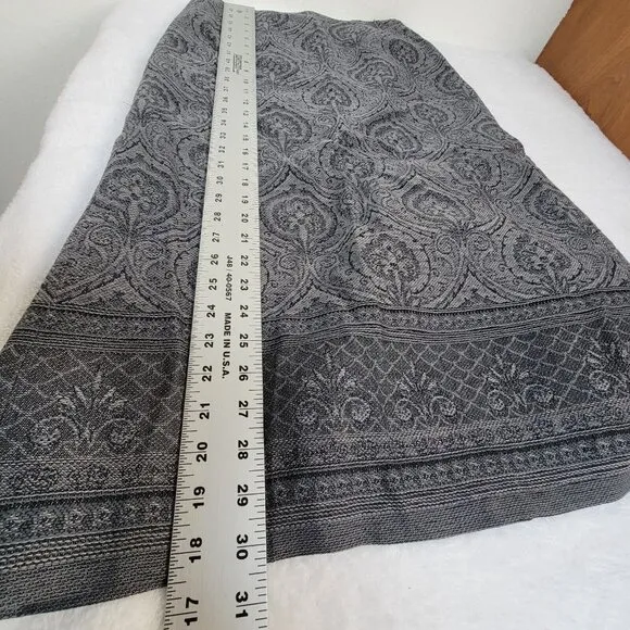 Vintage Pendleton Womens Gray Wool Abstract Pencil Midi Skirt 6 Petite Lined