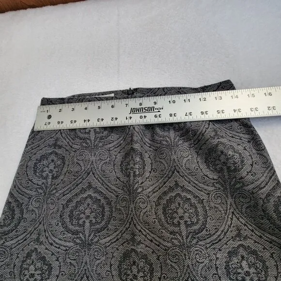 Vintage Pendleton Womens Gray Wool Abstract Pencil Midi Skirt 6 Petite Lined