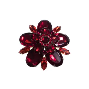 Vintage Red Rhinestone Brooch