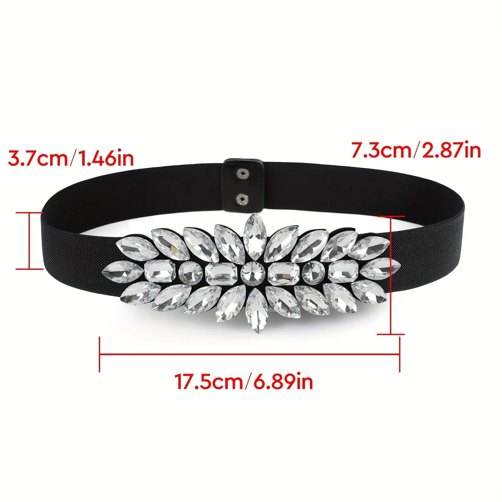 Vintage Rhinestone Elastic Waist Belt