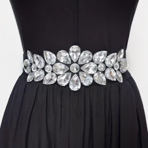 Vintage Rhinestone Elastic Waist Belt