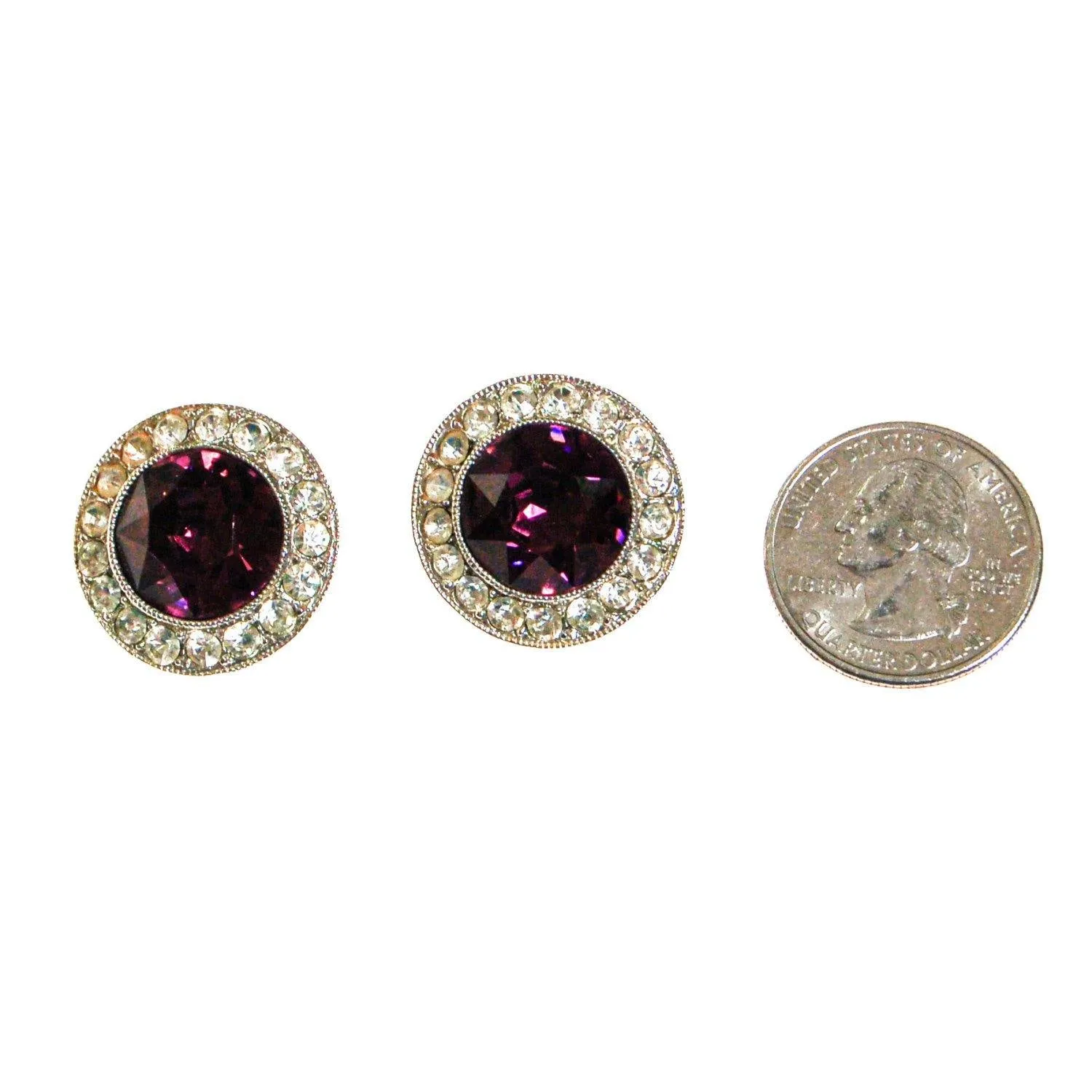 Vintage Sarah Coventry Purple Rhinestone Earrings
