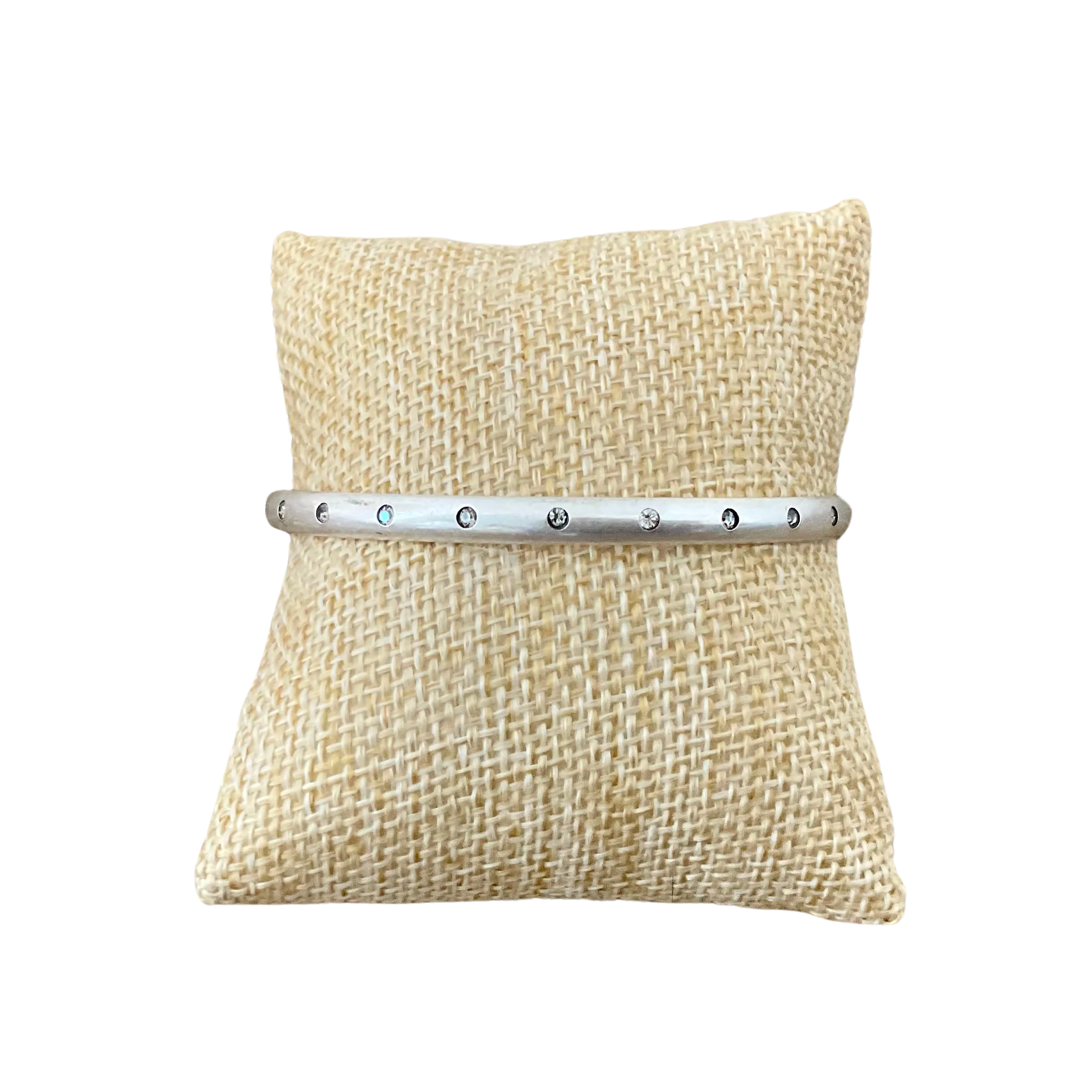 Vintage Silver Bangle with Crystals