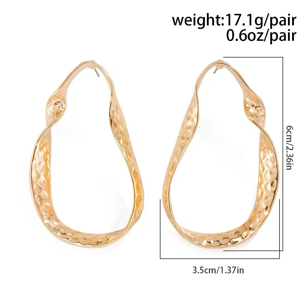 Vintage Twisted Irregular Hollow Circle Drop Earrings