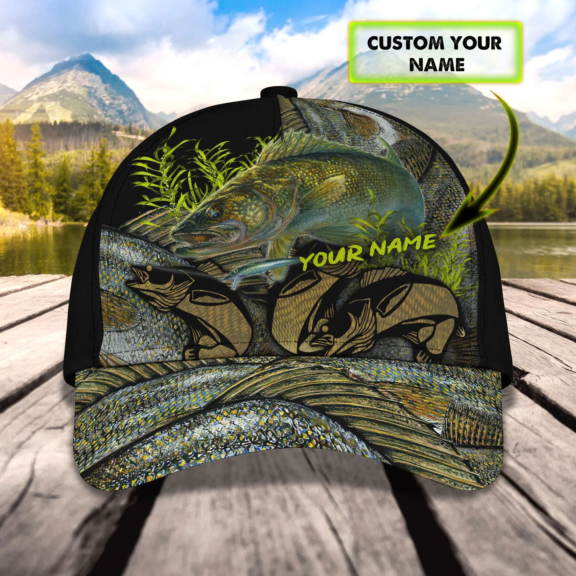 Walleye Fishing - Personalized Name Cap 25 - Lta98