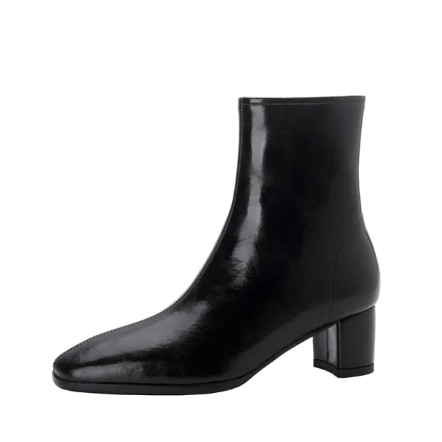 Warm Wool Ankle Boots for Women Real Leather